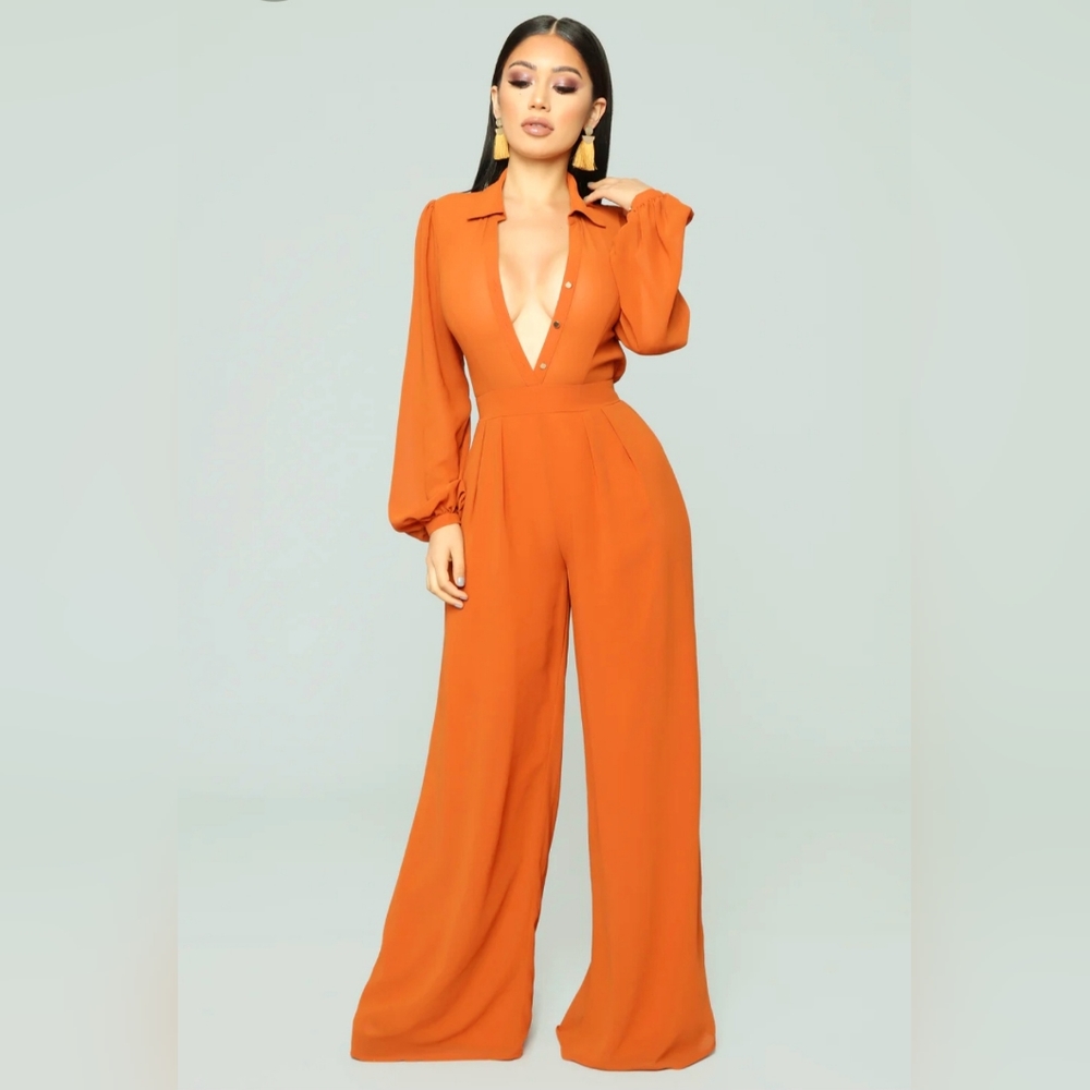 NWOT Burnt Orange Jumpsuit